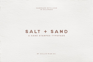 Salt + Sand | Stamped Typeface, a Sans Serif Font by Callie Rian & Co.