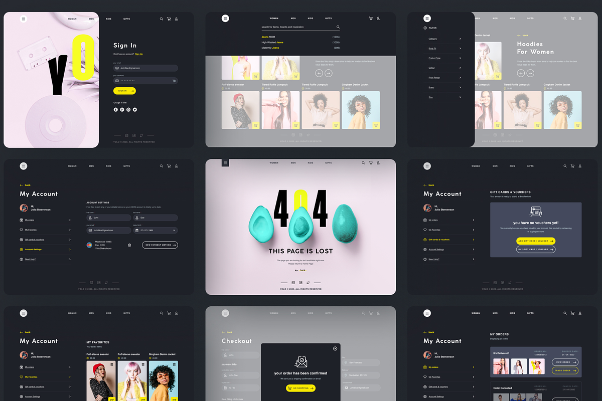 Yolo Shop UI KIT, a Product Mockup by Julia Shagofferova (Photo 8 of 11)