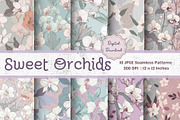 Sweet Orchids Seamless Pattern, a Pattern Graphic by STUDIO CHOTI (Thumbnail 1 of 5)