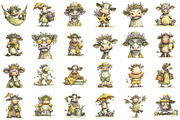 Whimsical Summer Cow Clipart, a Seasonal Illustration by designcity5 (Thumbnail 2 of 5)