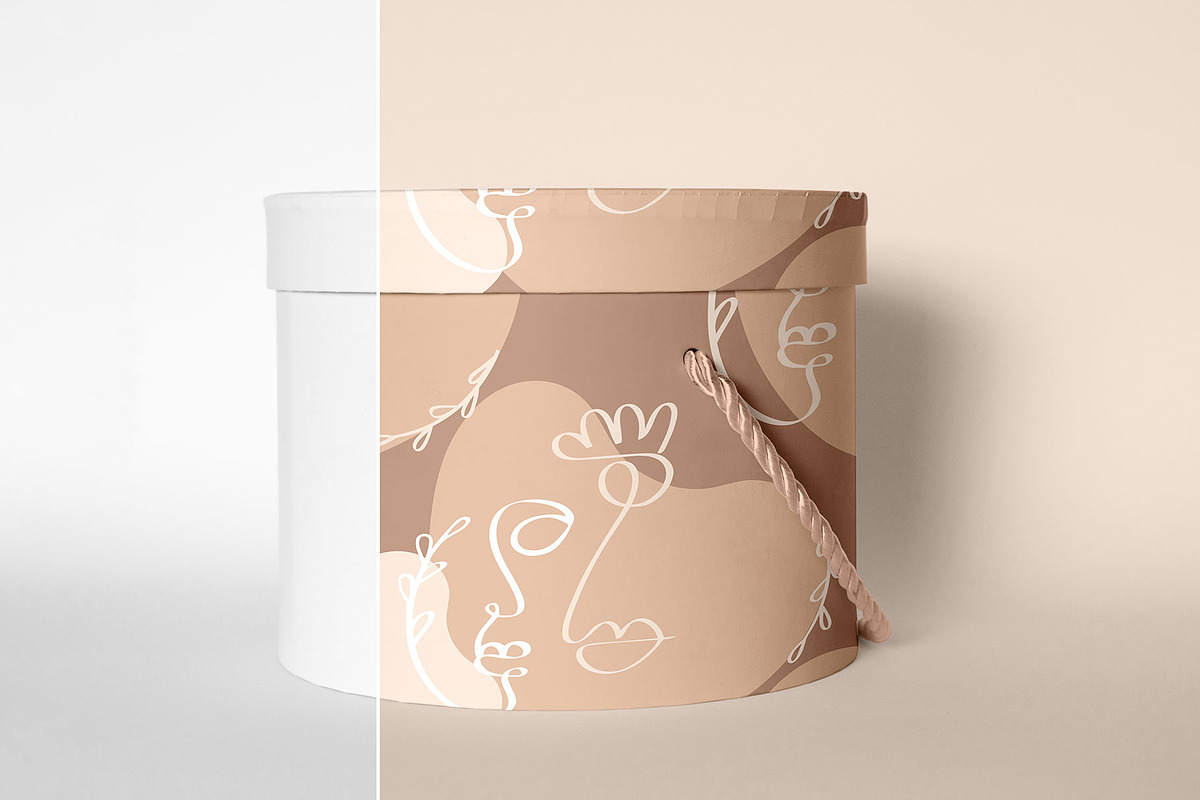 6 Mockups, Round Gift Box, a Packaging Mockup by bazarova (Photo 5 of 10)