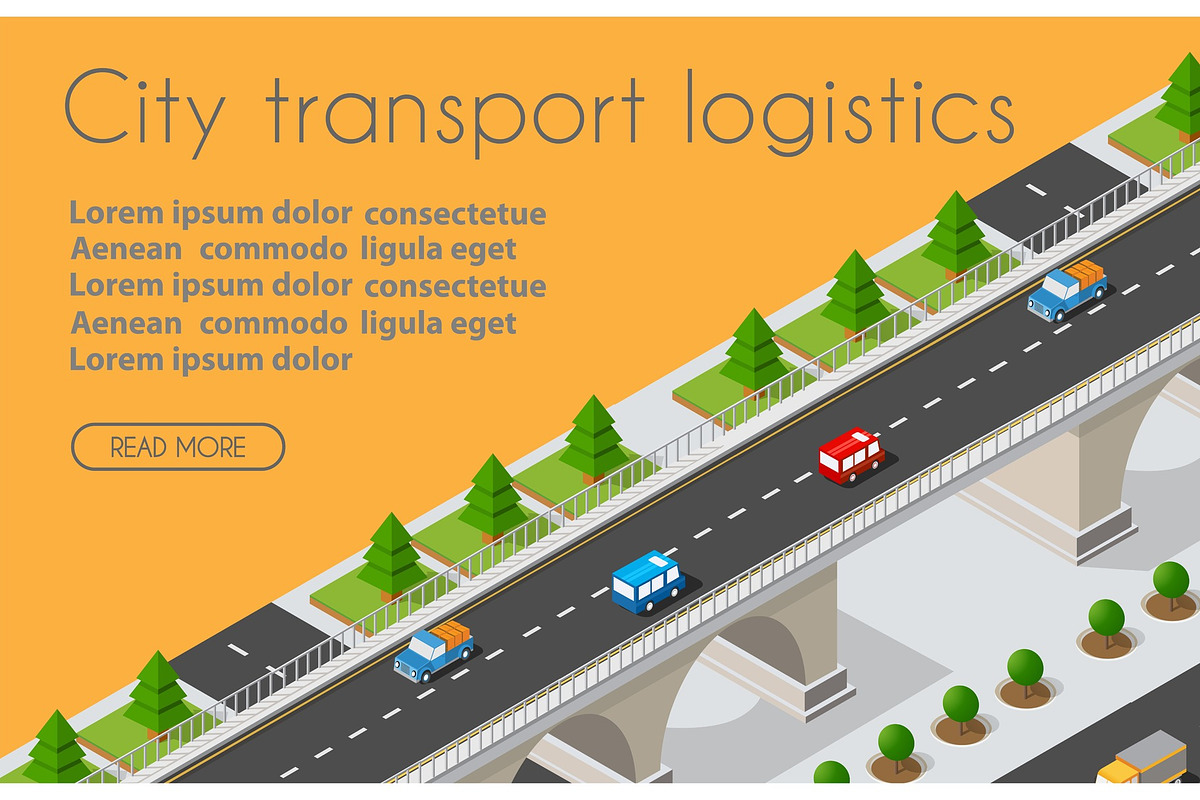 Transport Logistics 3D Isometric, a Technology Illustration by AlexZeL (Photo 1 of 5)