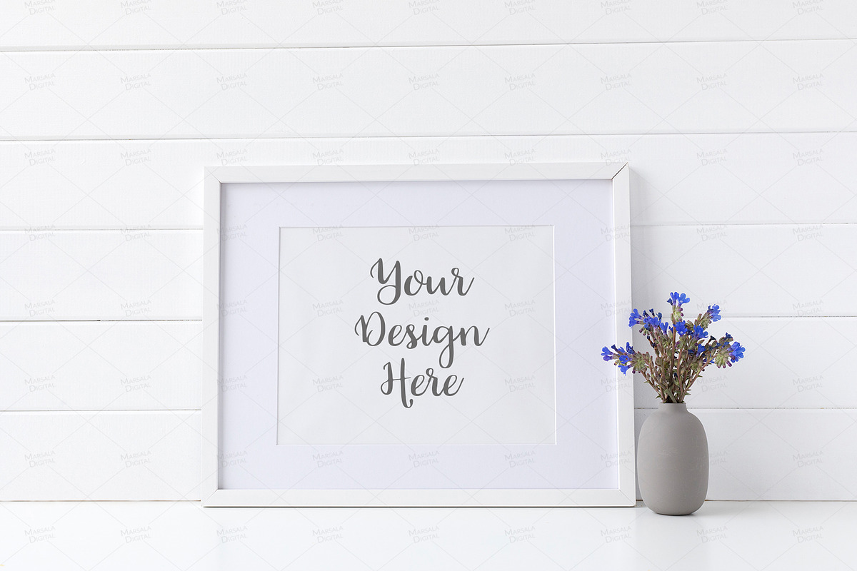 White Frame Mockup Bundle Set of 10, a Print Template by Marsala Digital (Photo 10 of 11)