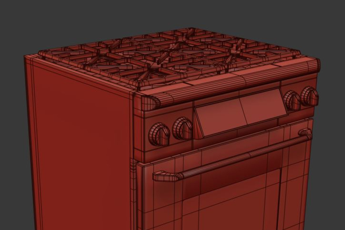 30 inch gas range cooker, a Furniture 3D Model by kjpargeterimages (Photo 15 of 15)