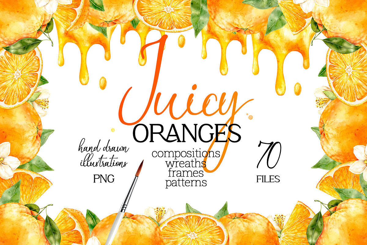 Orange Watercolor Clipart - PNG, a Food Illustration by Eves_Aquadreams (Photo 1 of 11)