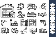 Logistics Delivery Icon Pack, an Illustration by designvectx (Thumbnail 3 of 3)
