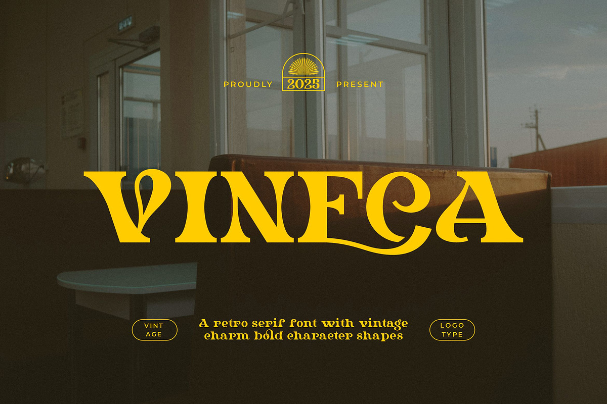 Vineca || Vintage Retro Serif Font, a Serif Font by Ermedia Studio (Photo 1 of 10)