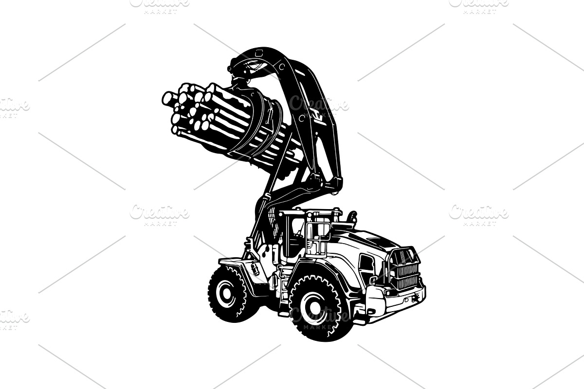 L200H, High Lift, 2022 Log Loader -, a Transportation Illustration by Digital-Clipart