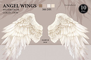 Watercolor White Angel Wings png set, an Object Graphic by KarinkaBU (Thumbnail 6 of 6)