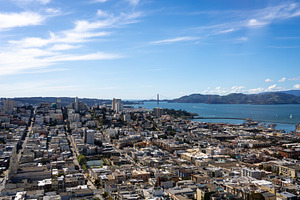 Panoramic view of San Francisco Bay and downtown skyline, USA, an Architecture Photo by GoodGoods