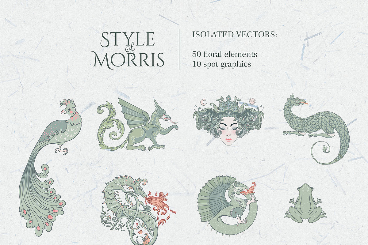 Style of Morris. Set of 100 vectors., a Pattern Graphic by Varvara Gorbash (Photo 12 of 12)