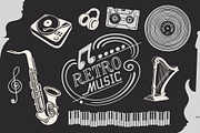 Retro Music Illustrations & Decor, a Decorative Illustration by Adiemus (Thumbnail 1 of 6)
