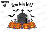 Vintage Halloween Bone PNG Sublimati, an Illustration by CreationArt (Thumbnail 1 of 4)