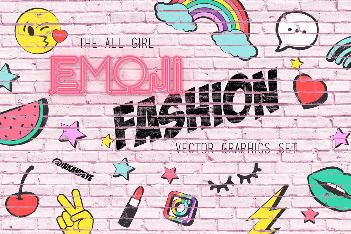 Emoji Fashion Set + PATTERNS, a Graphic by Ink + Eye (Photo 1 of 4)