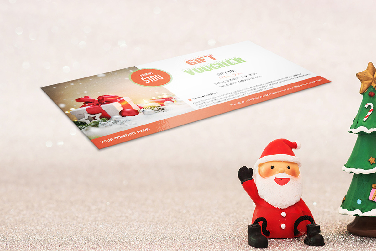 Christmas Gift Voucher V-01, a Card Template by Rimana_Templatehive (Photo 3 of 4)