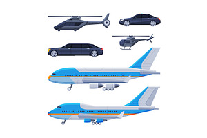 Government Vehicles and Black, a Transportation Illustration by TopVectors