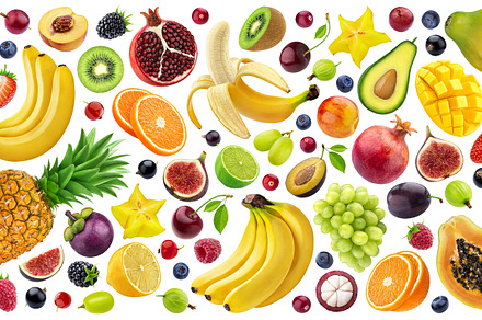 Mix of different fruits and berries, a Food & Drink Photo by Max Lashcheuski