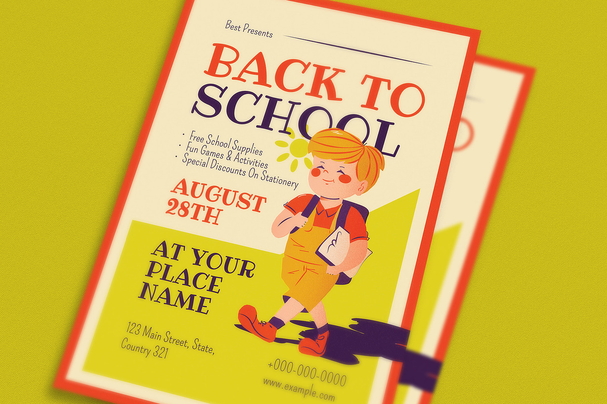 Retro Back To School Event Flyer preview 2