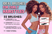 Procreate Curly Hair Brushes, a Brush Add-On by Revabrush (Thumbnail 2 of 8)
