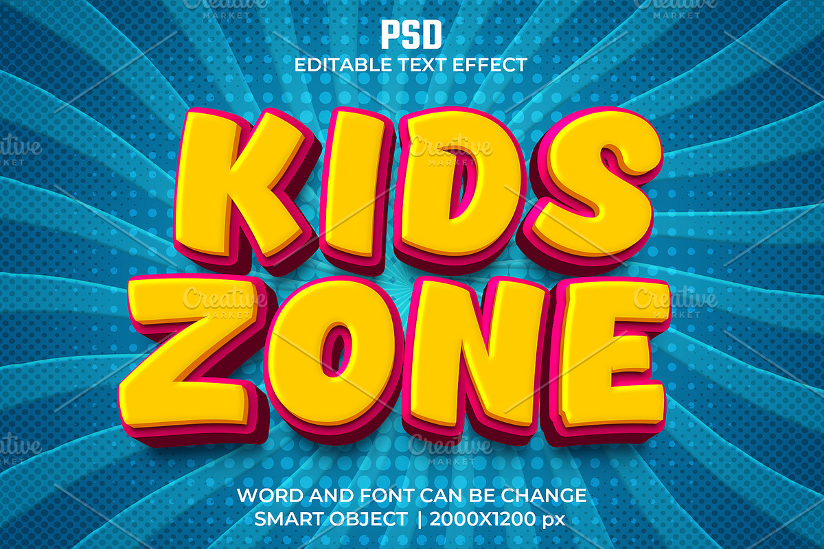 Kids zone 3d Psd Text Effect, a Layer Style Add-On by bdrobin (Photo 2 of 2)