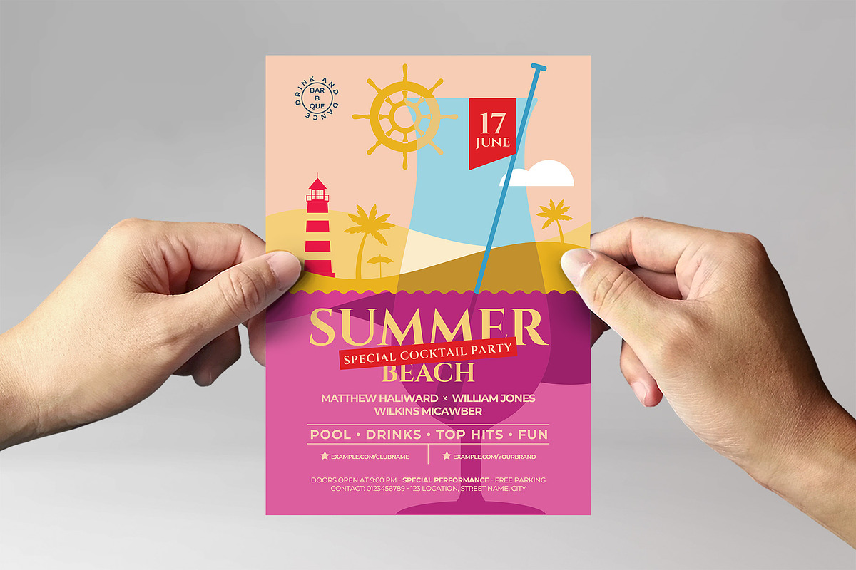 Summer Beach Party Flyer Template, a Flyer Template by BrandPacks (Photo 2 of 4)