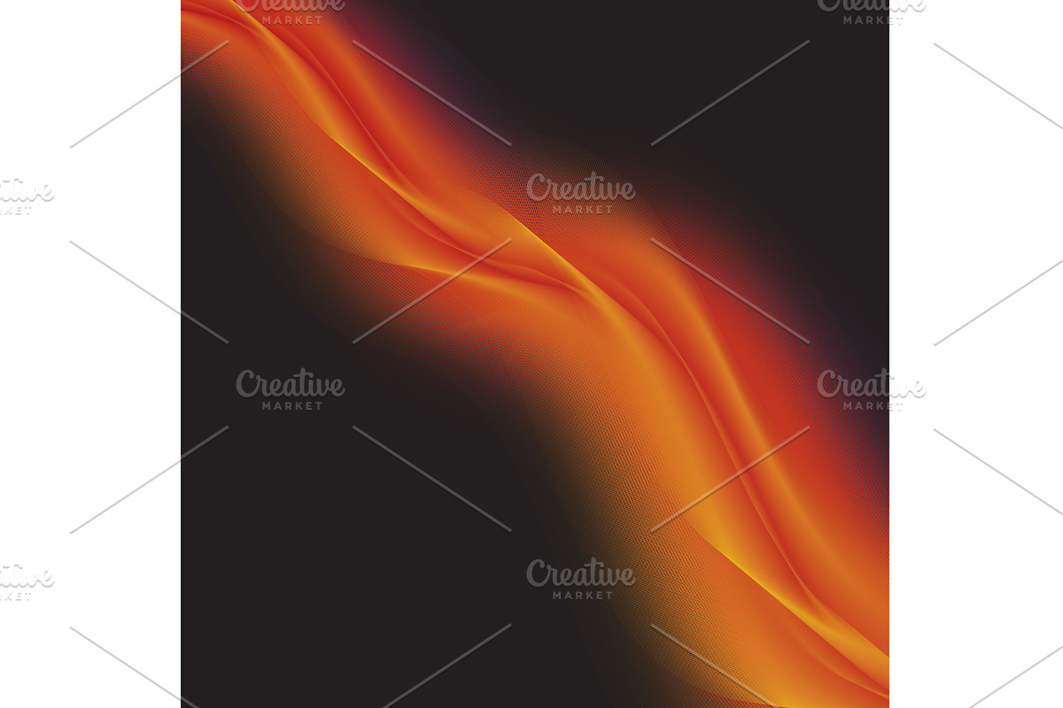 Glowing Abstract Waves on Dark, an Illustration by piter.goskov