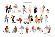 People and dogs in park illustration, a Person Illustration by LyubovZaytseva (Thumbnail 7 of 22)