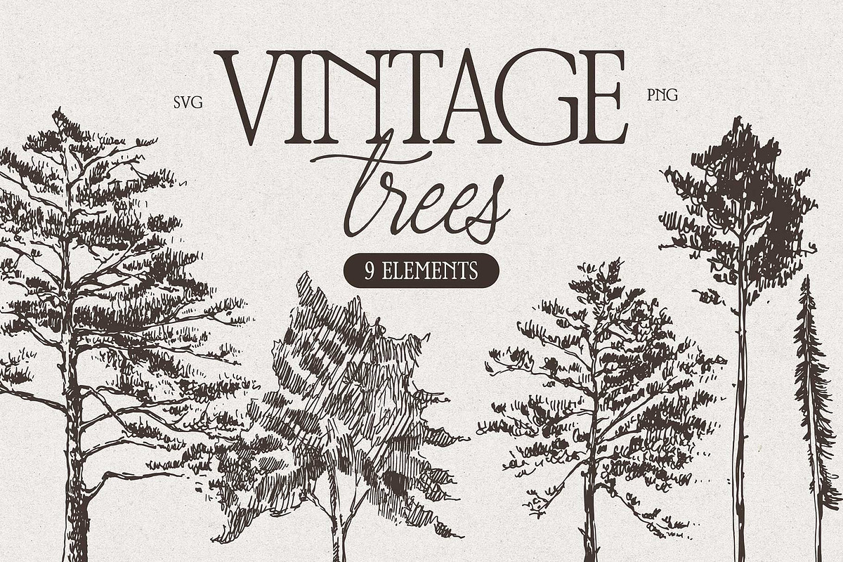 Hand-Drawn Trees Illustration Set, an Object Graphic by TheMountBirdStudio (Photo 1 of 6)