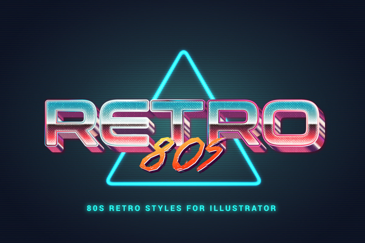80s Retro Illustrator Styles, a Layer Style Add-On by Vector Galore (Photo 8 of 12)