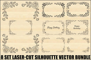 Elegant Rose Frame Silhouette, an Illustration by Designs_River