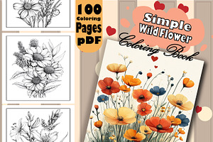 Wildflower Coloring Book for Adults