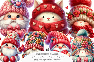 Yarn Crochet Valentines Gnome PNG, an Illustration by SinaCreation
