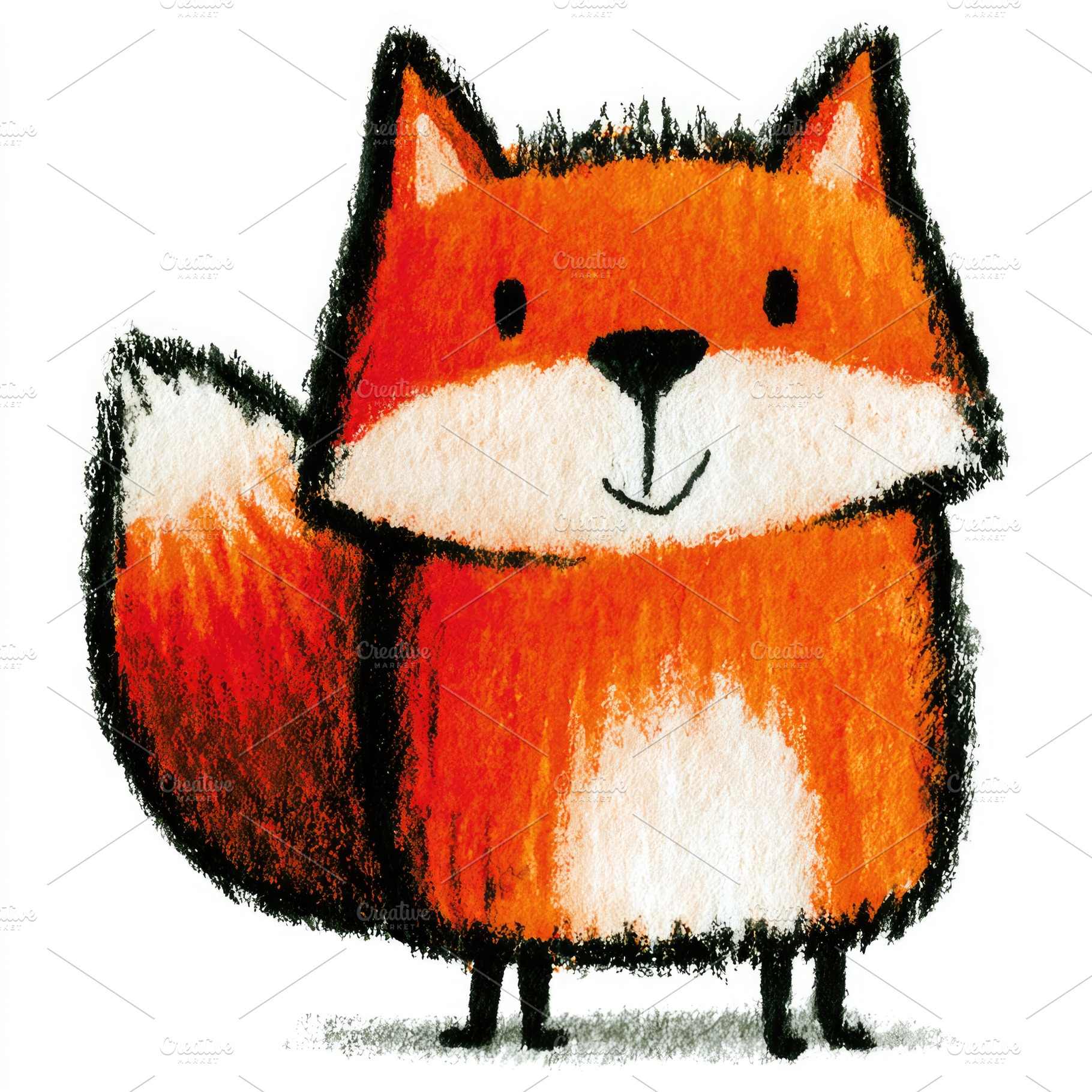 Cute red fox doodle illustration, an Animal Photo by José Manuel Gelpi