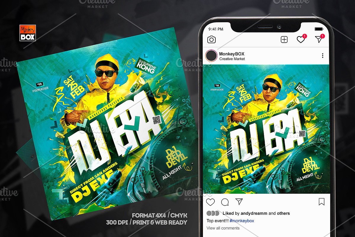Flyer Template Dj Concert, a Flyer Template by MonkeyBOX (Photo 2 of 3)