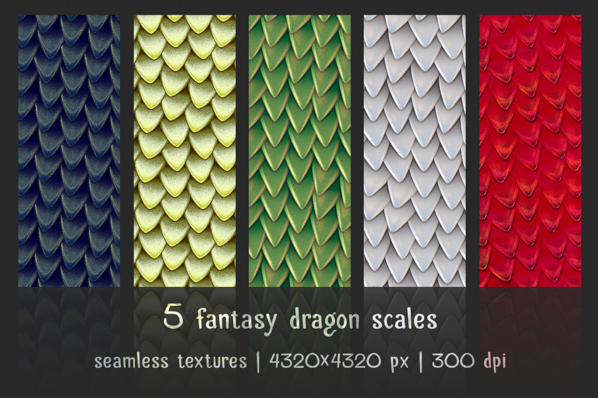 5 patterns of fantasy dragon scales, a Texture Graphic by SunArt (Photo 1 of 2)
