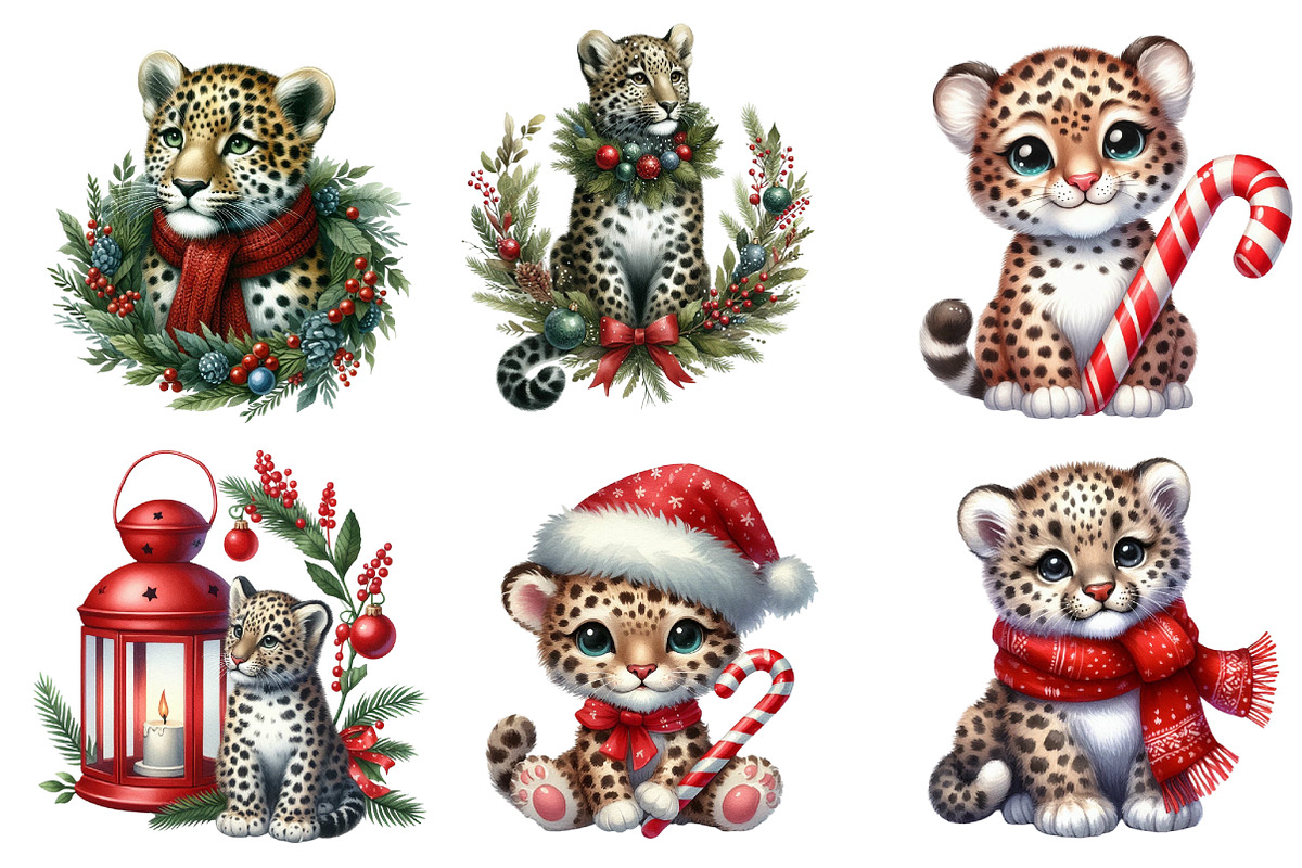 Christmas Leopard Clipart, an Illustration by Designworld (Photo 2 of 5)