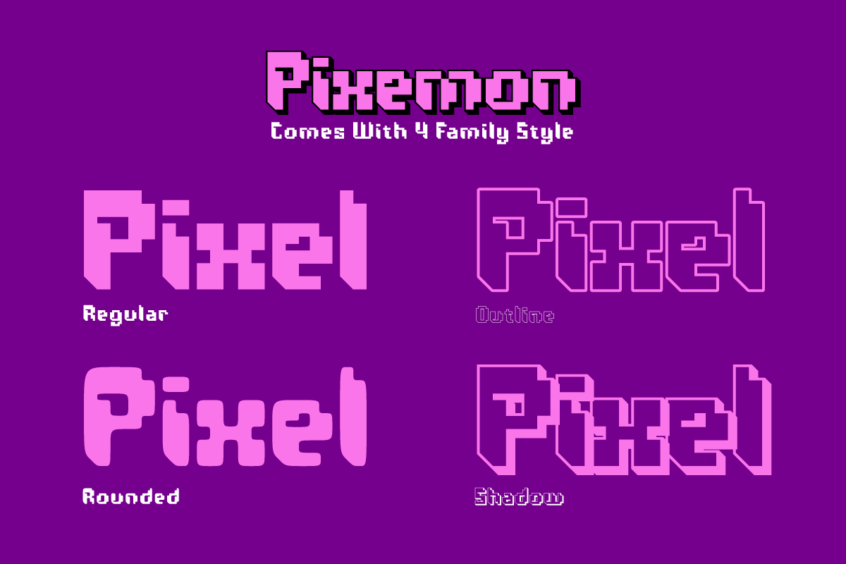 Pixemon - Pixel Game Font, a Sans Serif Font by twinstd (Photo 2 of 9)