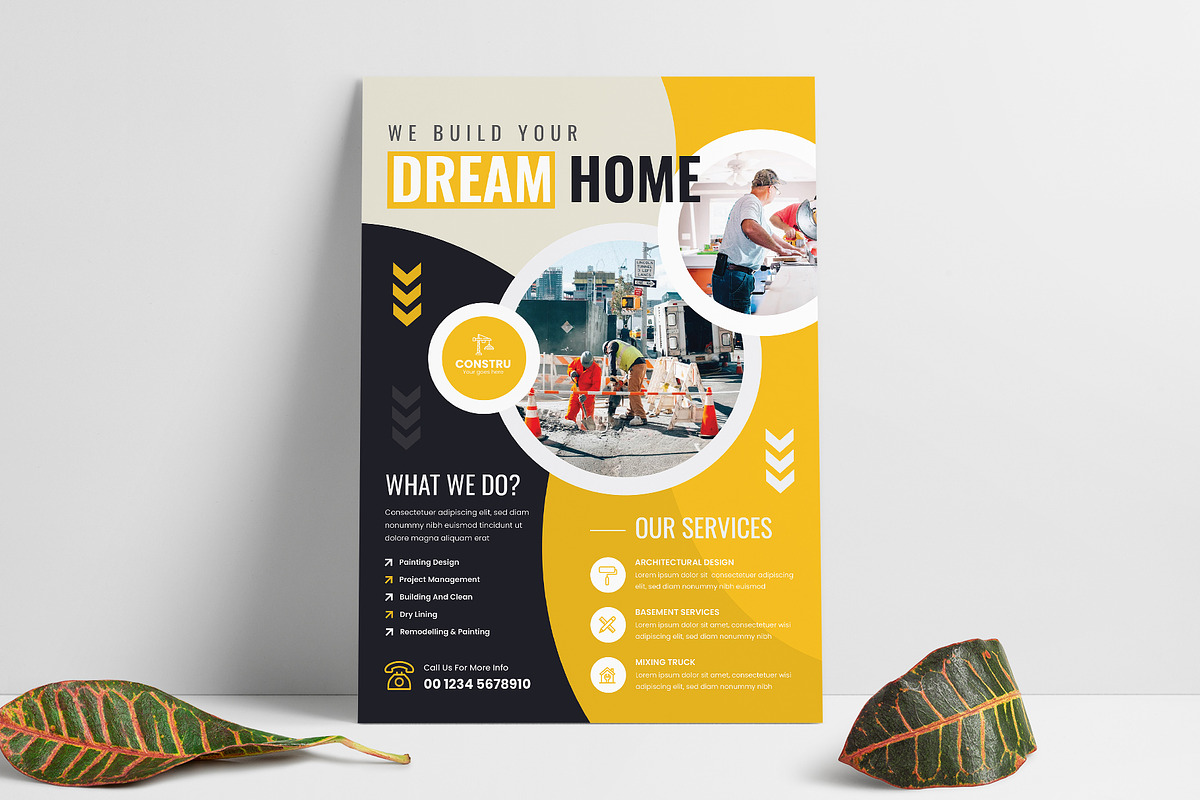 Construction Business Flyer Template, a Flyer Template by Pixelpick (Photo 3 of 3)