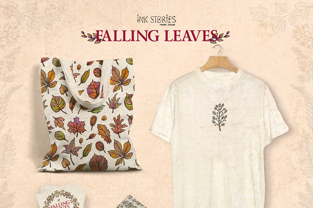Falling Leaves Vintage Autumn Bundle, a Seasonal Illustration by Ink Stories (Photo 20 of 20)