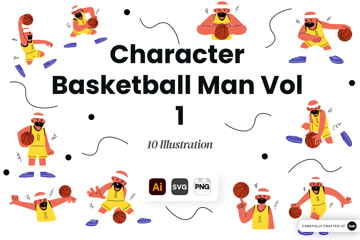 Character Basketball Man Vol 1, a Sport Illustration by SLAB! Design (Photo 1 of 3)