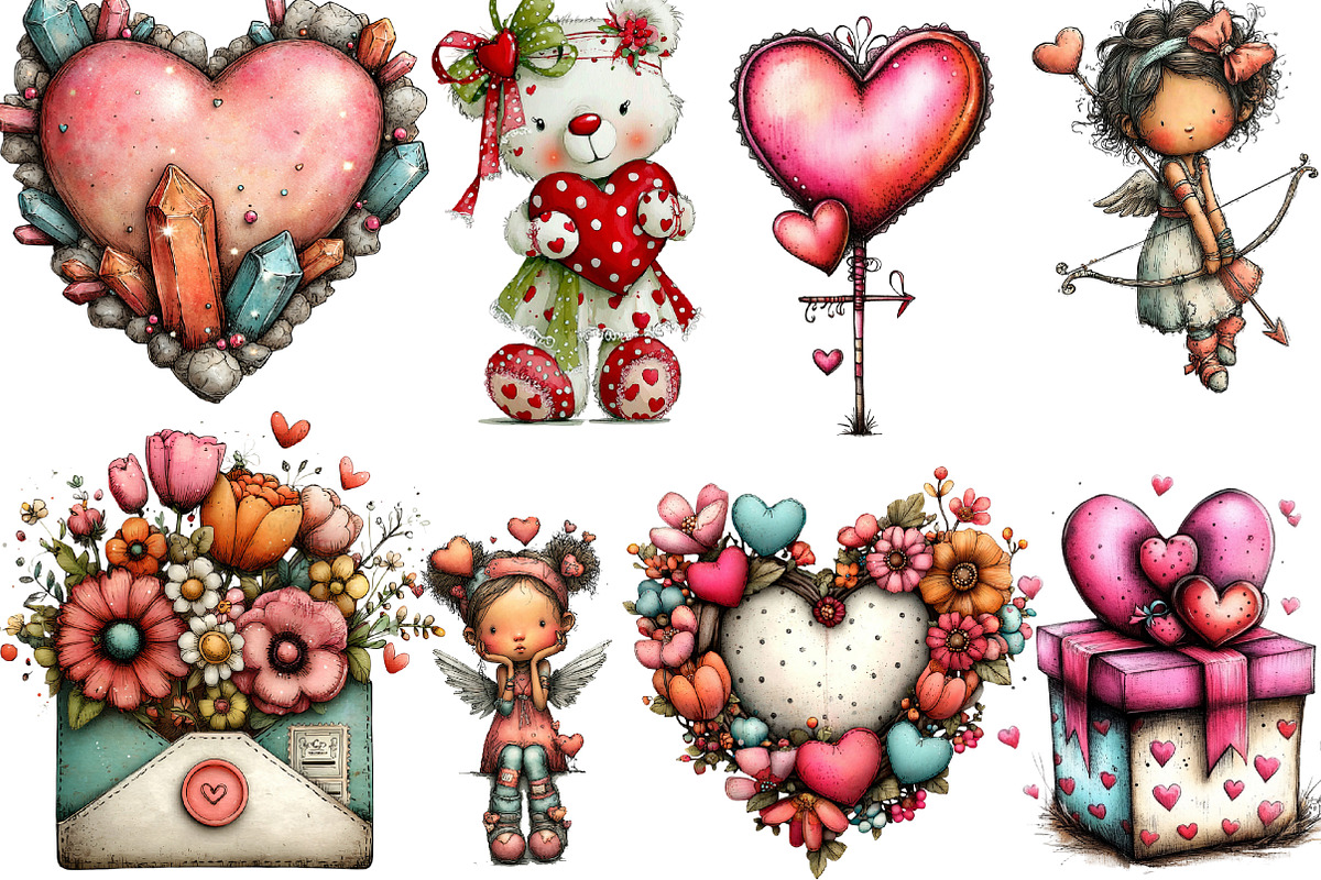 Valentines Day Love Clipart, an Illustration by Designking (Photo 3 of 5)