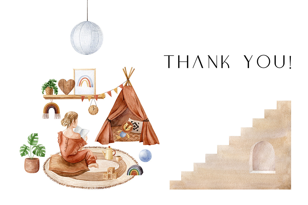 Bohemian House Watercolor Set, an Animal Illustration by Natalia Fedorova (Photo 21 of 21)