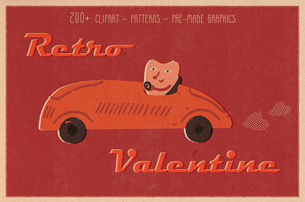 Retro Valentine clipart and graphics