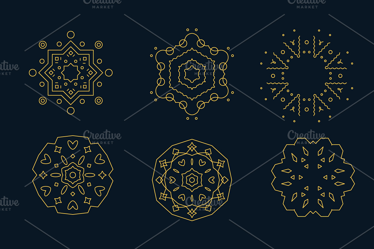 Linear Monogram Logo Design Template, an Outline Icon by Nuburu (Photo 7 of 8)