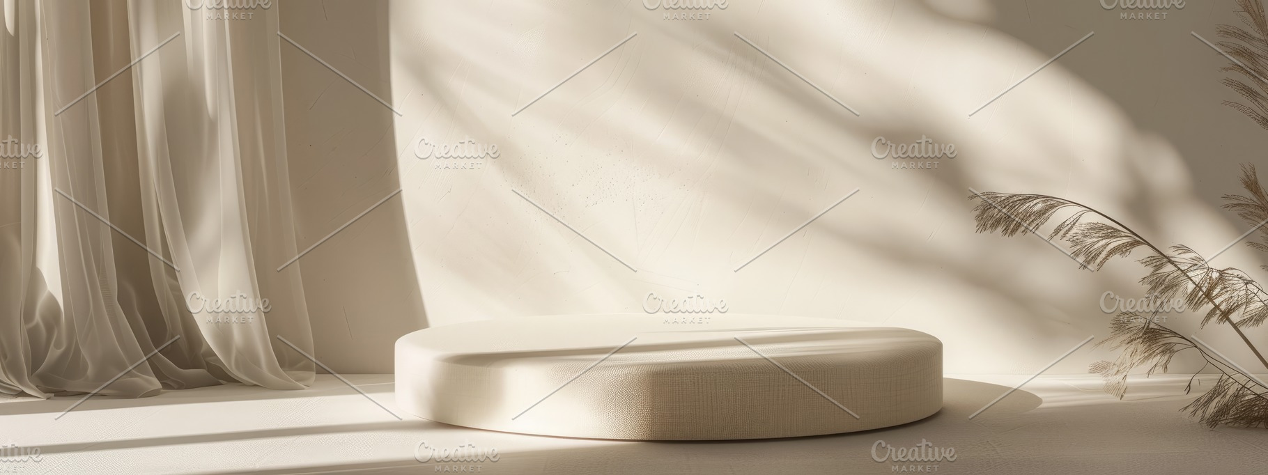 Minimalist Product Podium in beige, a Background Photo by Virgo Studio