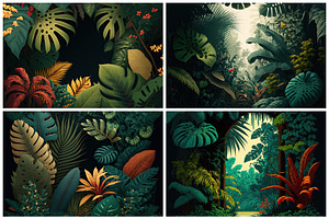 25 Tropical Foliage Backgrounds 6K