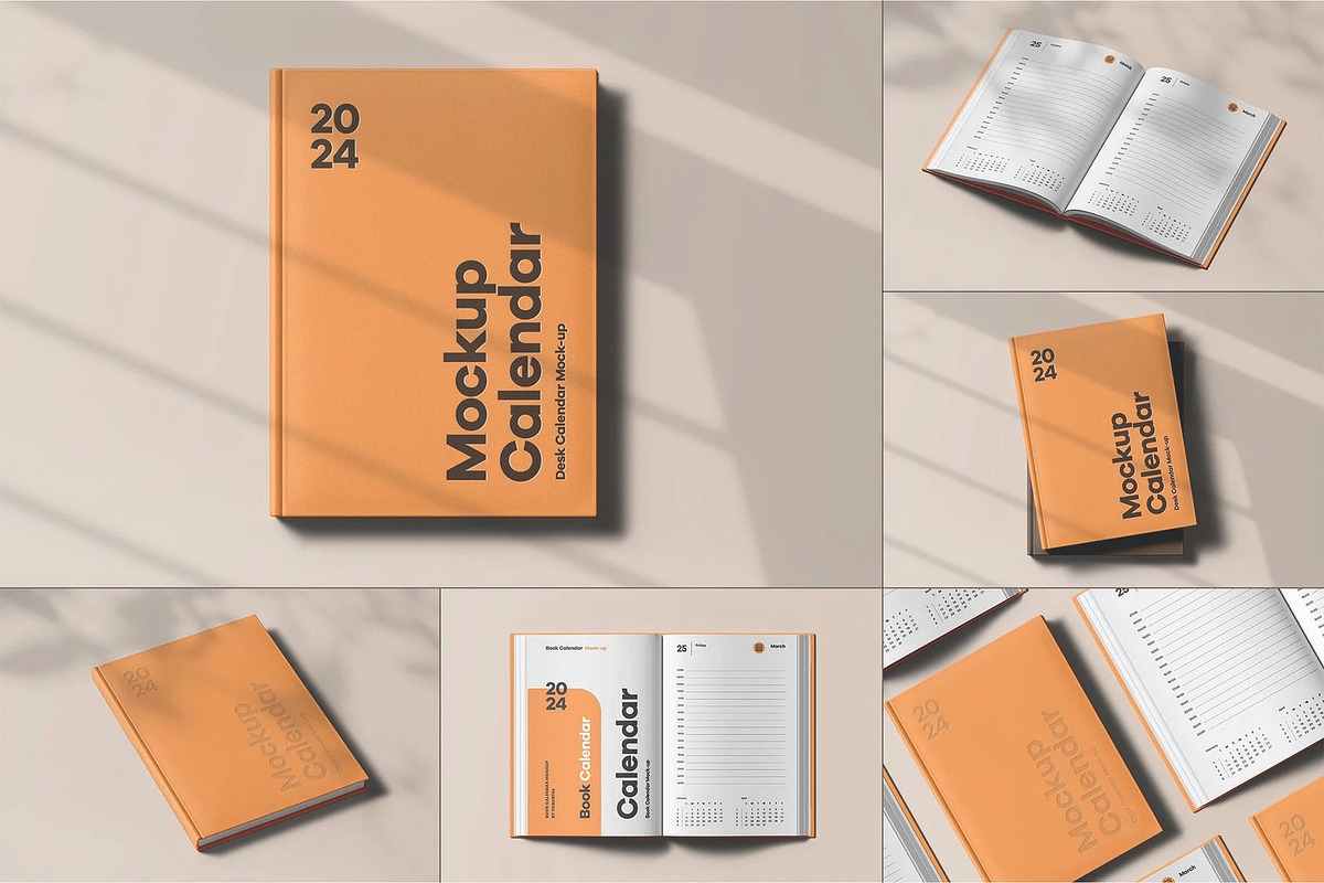 Calendar Book Cover Mockup, an Advertising Mockup by DesignRushMarket (Photo 1 of 13)