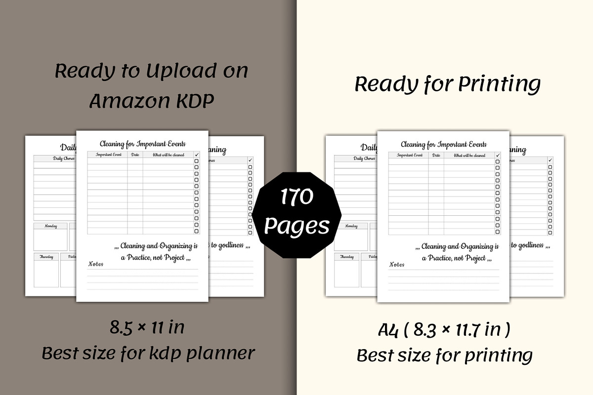 Editable Cleaning Planner Template, a Print Template by POC Digital (Photo 3 of 6)