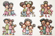 Black Family Clipart Set, a Person Illustration by RobertsArt (Thumbnail 5 of 6)