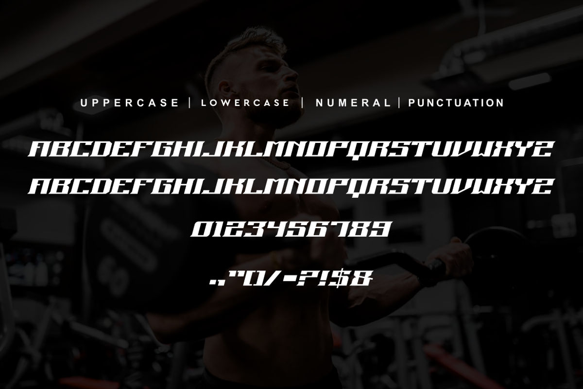 Gym Sports Italic Font, a Serif Font by alon kelakon (Photo 4 of 5)